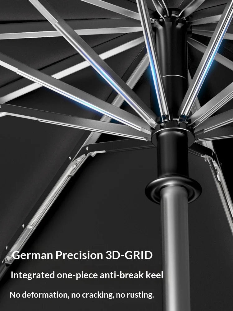 Fully automatic extra-large umbrella, thickened, reinforced, windproof, designed for heavy rain, reverse folding umbrella