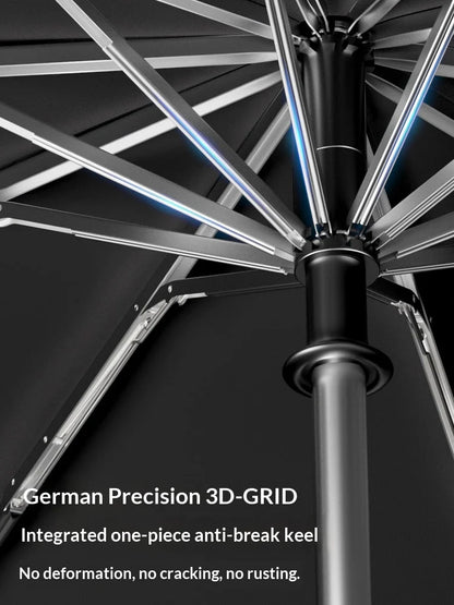 Fully automatic extra-large umbrella, thickened, reinforced, windproof, designed for heavy rain, reverse folding umbrella