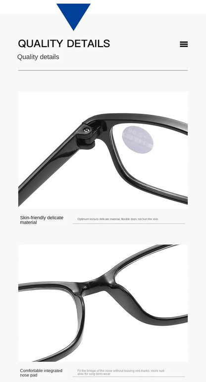 2PCS HD Anti-blue Light Anti-fatigue Reading Glasses for Men and Women Fashion Ultra-light Portable Reading Glasses +100 To +400