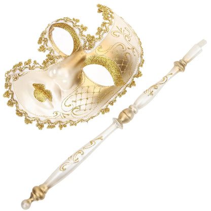 Venetian Hand Mask Halloweenmask Masquerade for Women with Stick Handheld Masquarade Mardi Gras Accessories Prop Halloweenmasks