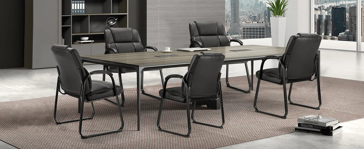 JHK Ergonomic Padded Backrest Living Room Gaming Chair Waterproof PU Leather Waiting Room Seat Thickened Sponge Cushion Arms