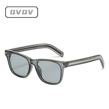 QVQV Fashion Leopard Blue Square Sunglasses Women Men Metal Stripes Brand Design Sun Glasses Men Outdoor Selfie Sunscreen Shades
