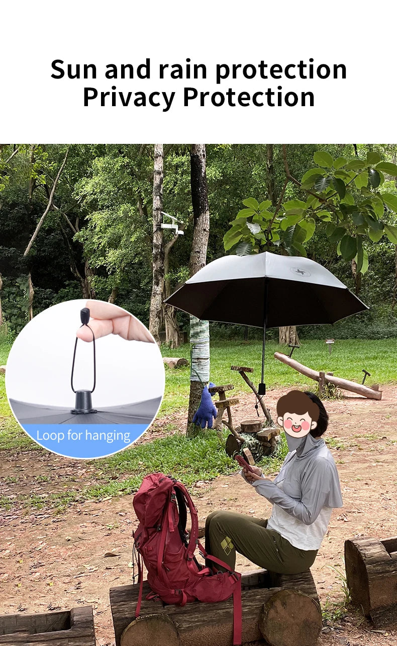Hiking Umbrella Ultralight Outdoor trekkin long umbrella hands-free UV protection Umbrella Clip for Backpacks Sun & Rain Outdoor