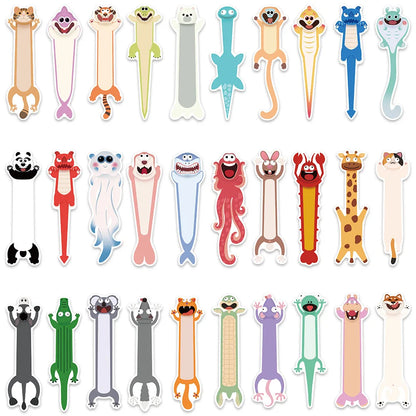 30pcs Funny Cute Cartoon Animals Paper Bookmarks For Library Office Students Readers Book Journal Page Marker