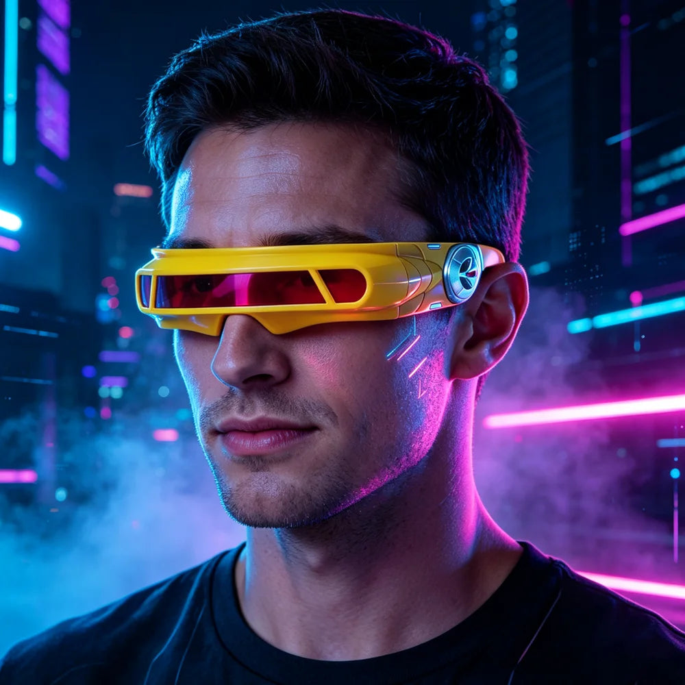Cyclops Cosplay Glasses for Adult Men Punk Eyeglasses Props Superhero Roleplay Costume Accessories Halloween Carnival Gifts