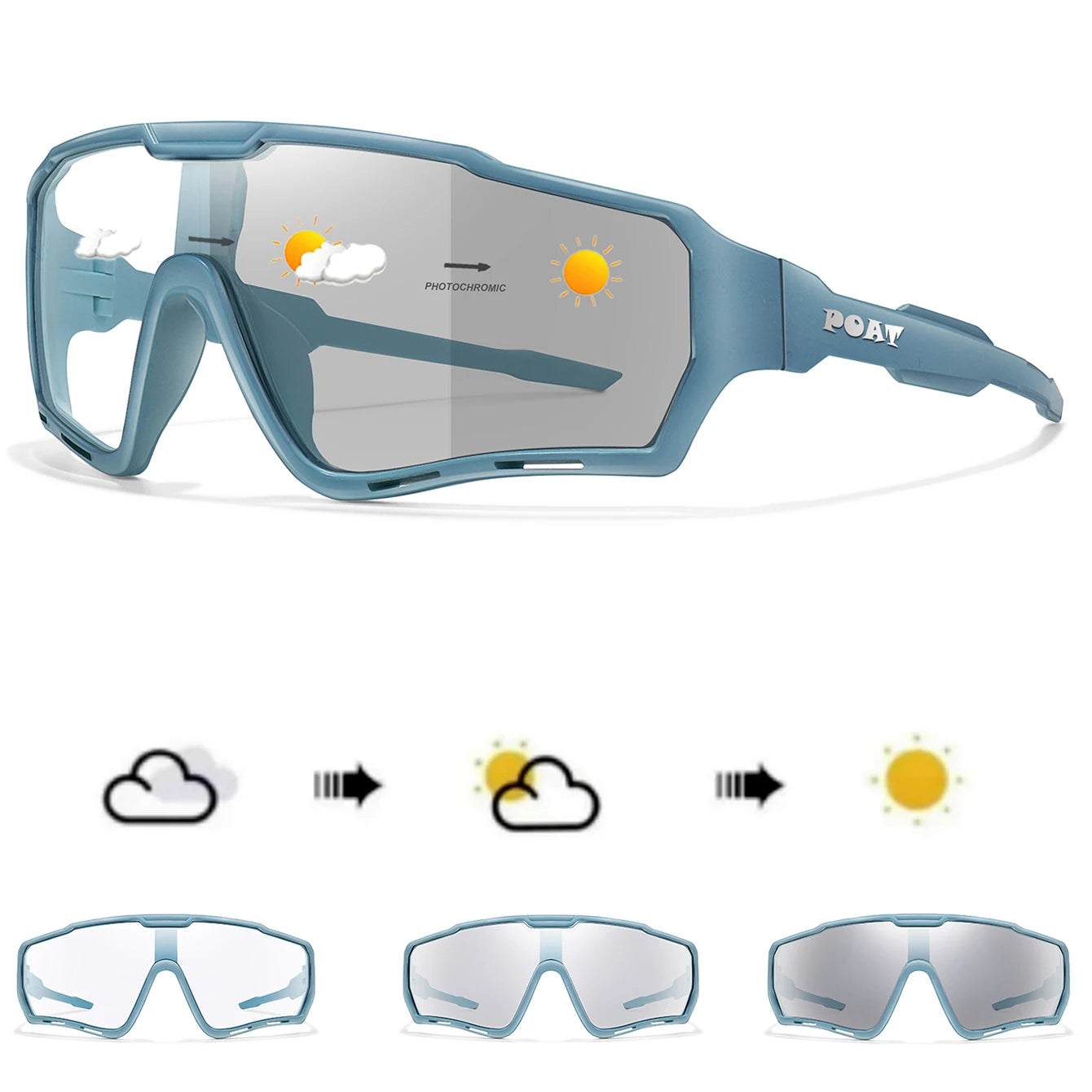 POAT Brand Men Women MTB Bike Bicycle Photochromic Eyewear Cycling Fishing Running Glasses New Style Sunglasses Sports