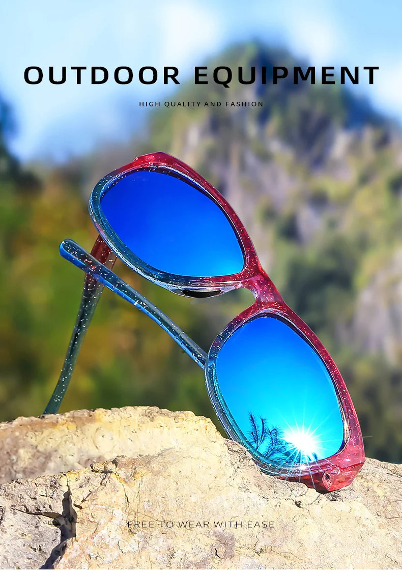 New style Unisex Polarized Square Fashion Sunglasses - Lightweight Purple Glitter Frame, TAC Lenses for Outdoor Sports & Fashion