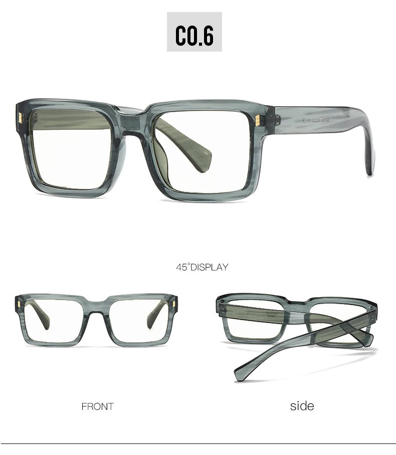 KOCOLIOR New Brand Design Square Board Anti Blue Light Reading Glasses for Men and Women Retro Glasses with Diopter 0 to+6.0