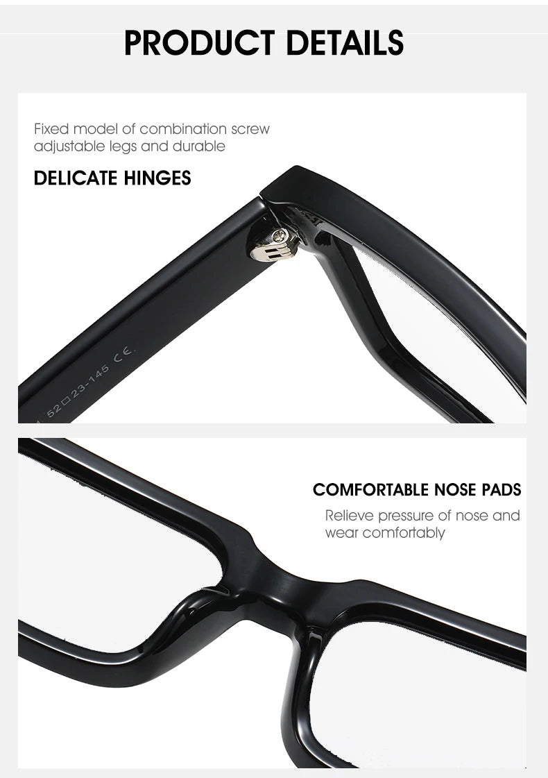 KOCOLIOR New Brand Design Square Board Anti Blue Light Reading Glasses for Men and Women Retro Glasses with Diopter 0 to+6.0
