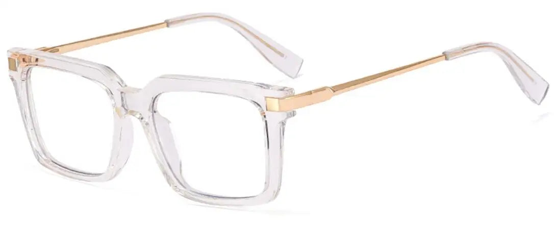 TR90 Men's Square Glasses Metal Frame Anti Blue Light Oversized Reading Glasses New Double Colors Women's Presbyopic Glasses