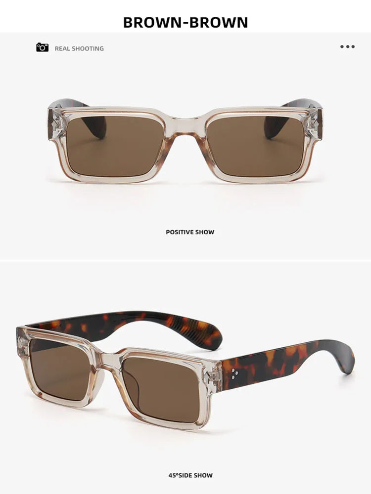 Simple Versatile Sunglasses Men Women Small Square Rivet Outdoor Driving Ultraviolet Protection Casual Sun Glasses