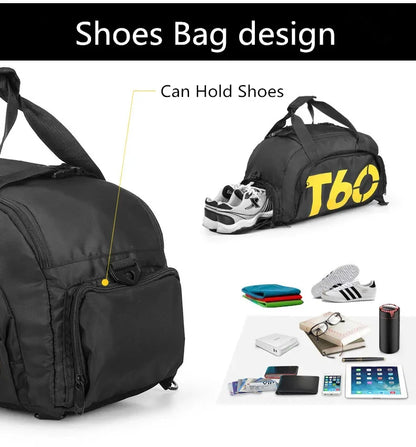 Fitness Bag Oxford Dry Wet Gym Bag Large Capacity Fitness Training Bag Shoe Compartment Wear-resistant for Men Women