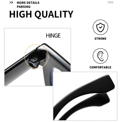 Vintage Big Frame Square Reading Glasses Women Men Fashion Brand Prescription Eyeglasses Transparent Computer Blue Light Glasses