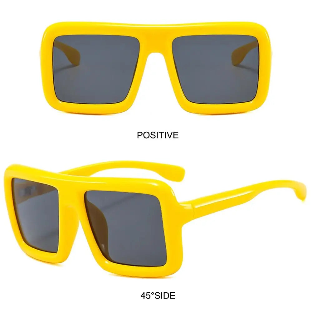 Big Oversized Square Sunglasses Punk UV400 Protection Thick Frame Sun Glasses Lady Shades for Women & Men