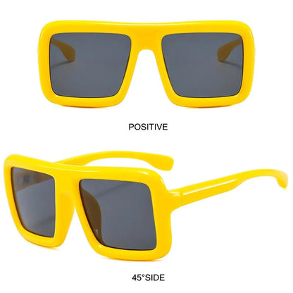 Big Oversized Square Sunglasses Punk UV400 Protection Thick Frame Sun Glasses Lady Shades for Women & Men
