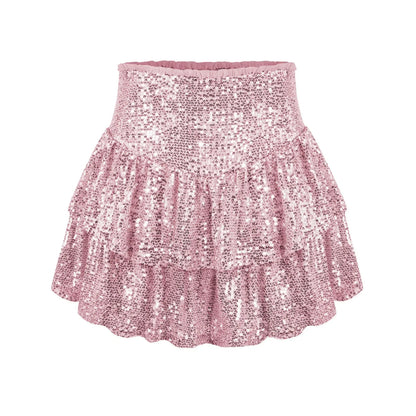 2024 African Party Evening Clothes for Women Spring Summer Sexy High Waist Sequin Mini Pleated Skirts Dashiki Africa Clothing