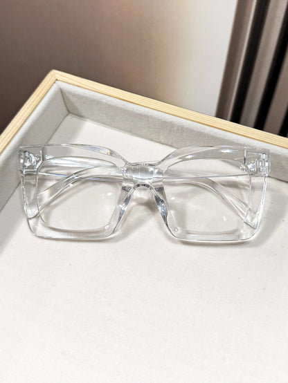 1Pc Women's Square Frame Tortoiseshell Color Glasses Transparent Lens Simple Classic Style Suitable for Daily Travel Photography