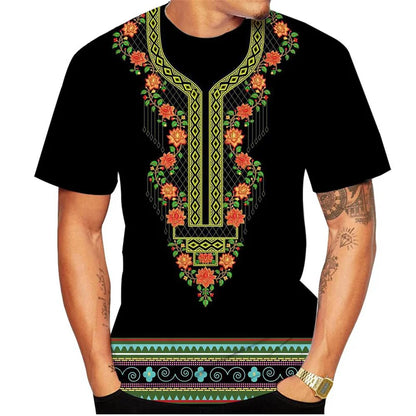 Africa Dashiki Pattern T Shirt For Men African Ethnic 3D Printed Tees Summer Casual O-Neck Tops Unisex T-Shirts Short Sleeves
