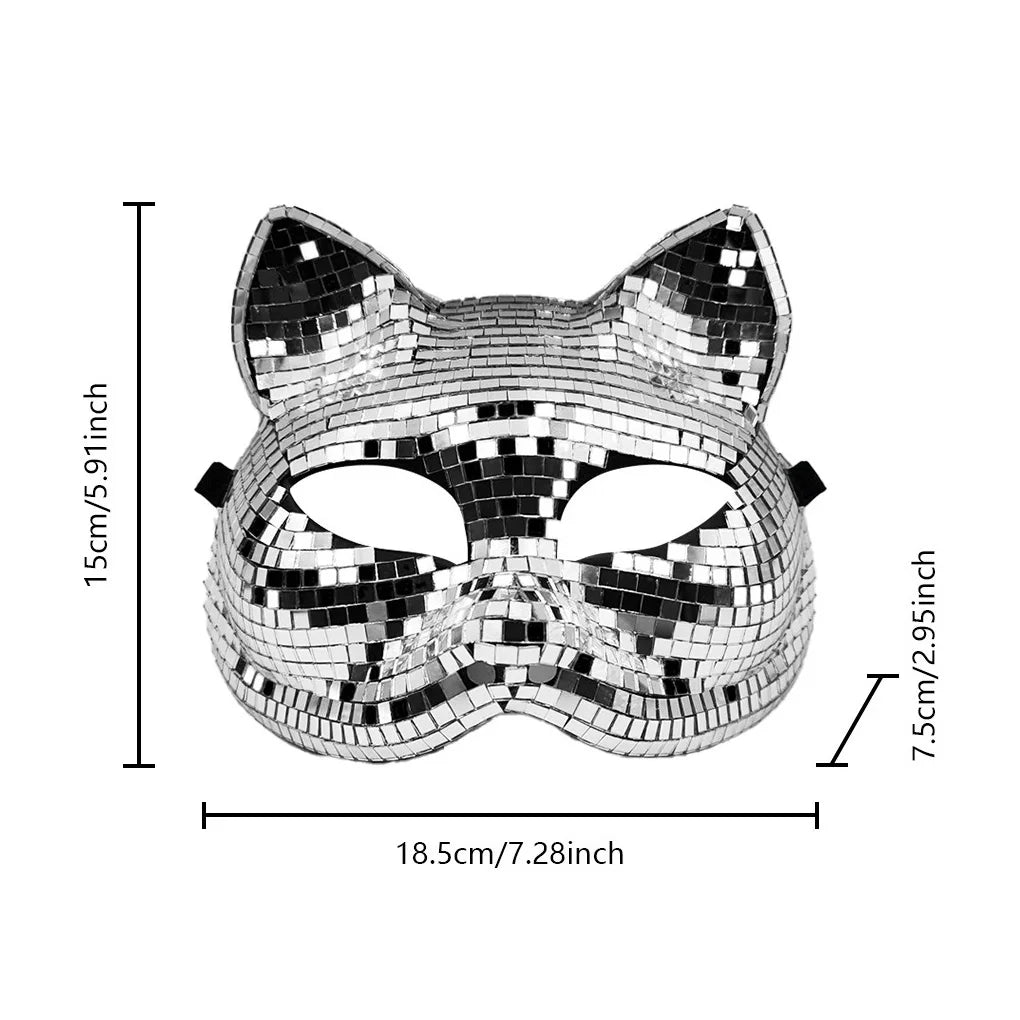 2025 New Disco Ball Glitter Face Mask Cosplay Shining Queen Halloween Party Costumes Accessories Men Fashion Masks