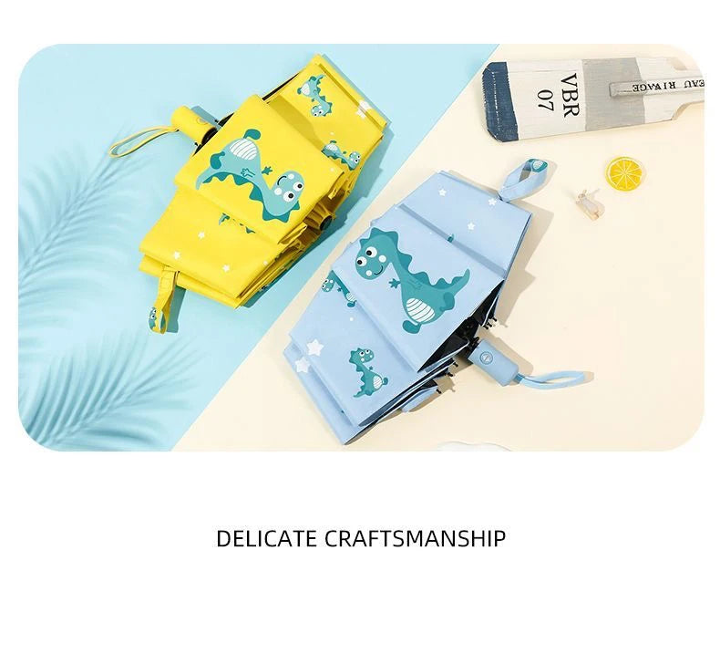Automatic umbrella Cute dinosaur automatic children umbrella Sunshade Thickening and Durable Travel folding automatic umbrella