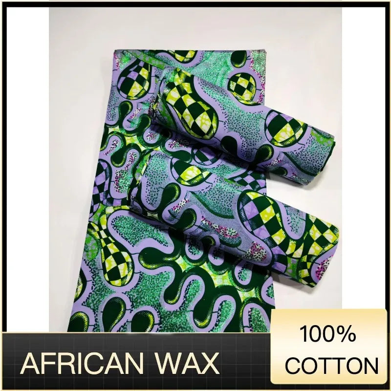 Soft Pagne 100%Cotton Gold Print Fabric African Real Wax Fabric High Quality Nigeria Ankara Grand  Fabric
