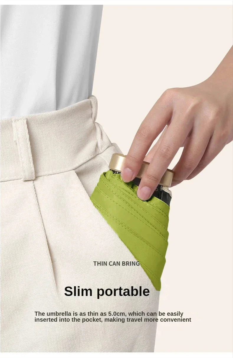 1Pc Mini Sun Umbrella Pocket Rain Umbrella Vinyl Folding UV Protection Sun Shade Ultraviolet Capsule Parasol for Pocket 55% off
