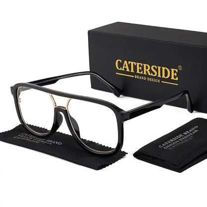 CATERSIDE Fashion Punk Reading Glasses Large Square Frames Design Man Women Casual Optical Frames Ideal Choice for Gifts