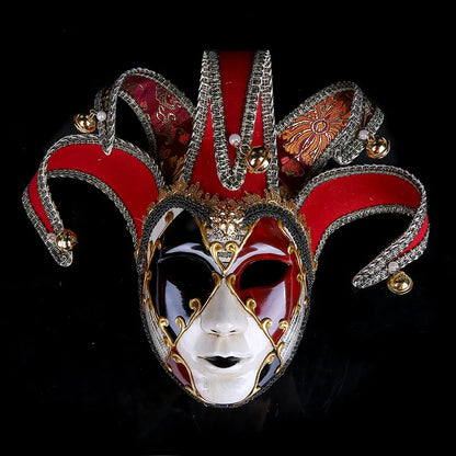 Mardi Gras Mask Baroque Venetian Mask Masquerade Halloween Vintage Jester Full Face Mask for Venice Carnival Party