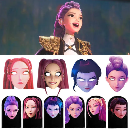 Anime Demon Hunter Face Mask Cartoon Rumi Zoey Mira Cosplay Mask Decoration Birthday Party Masks Role Play Props Costume Gifts