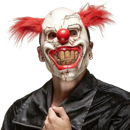 Halloween Funny Clown Head Cover Horror Party Cosplay Mask Dress Up Props Joker Latex Masks Park Haunted House Prank Helmet Prop