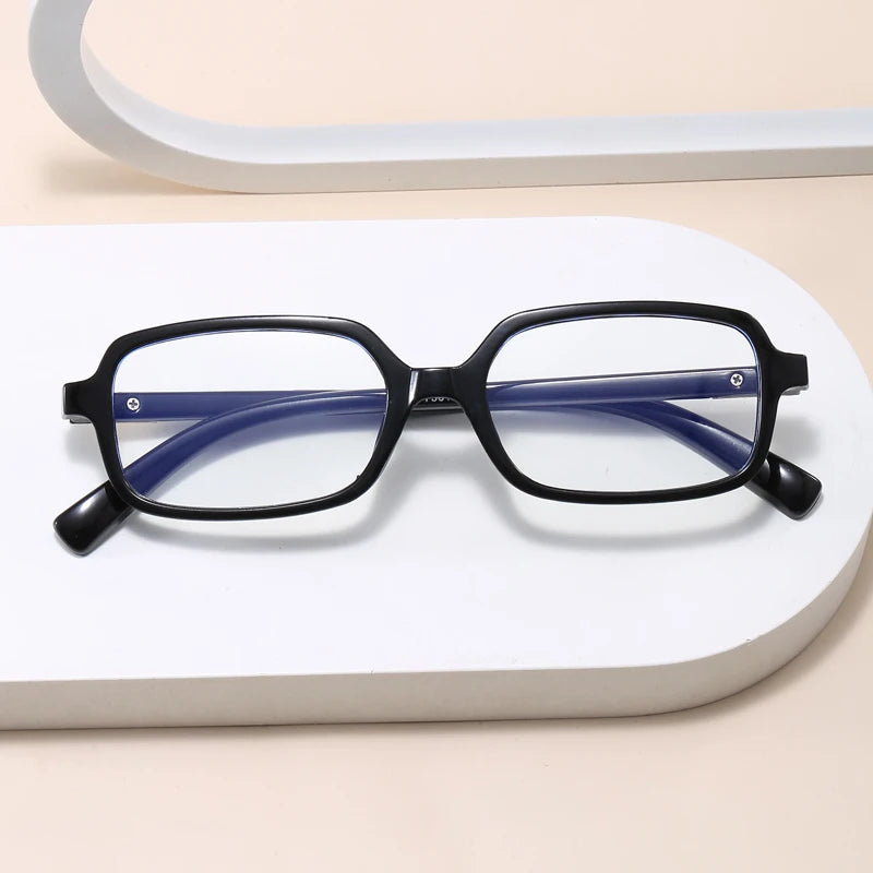 4pcs New Fashion Women Small Square Eyeglasses Frame Outdoor Casual Eyeglasses Anti Blue Light Eyewear Rivet Glasses Unisex