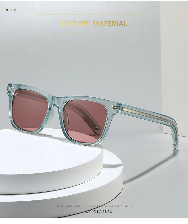 QVQV Fashion Leopard Blue Square Sunglasses Women Men Metal Stripes Brand Design Sun Glasses Men Outdoor Selfie Sunscreen Shades