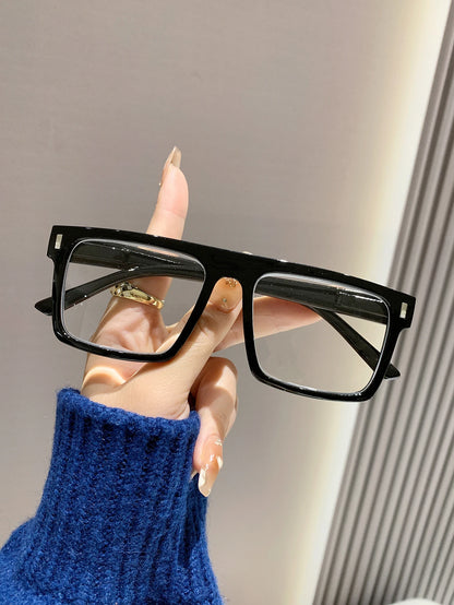 2025New Style Square Frame Big Face Slimming Reading Glasses Trendy Rice Nail Reading Glasses