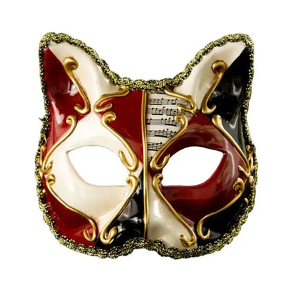 652F Unique Masquerades Venetians Cats Mask Exquisites Detailing Cosplay Facemask for Halloween Parties and Special Occasion