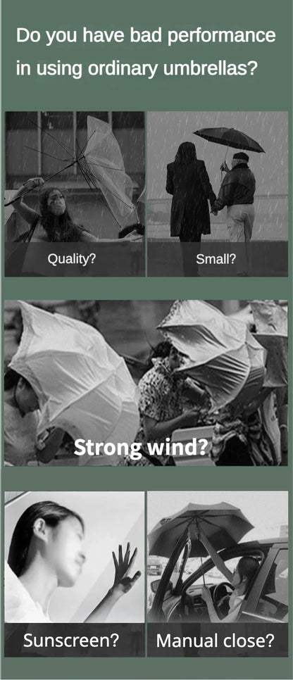 72 Bone Super Strong Windproof Automatic Folding Reinforced Large Rainproof Sun Protection   Women Men Umbrella