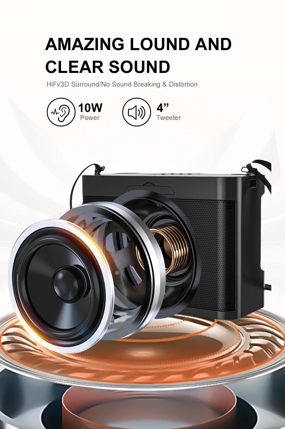 #20W Powerful Wireless Portable Dual Microphones Bluetooth Speaker Hifi Stereo Family Party Karaoke Subwoofer Boombox gifts 2026