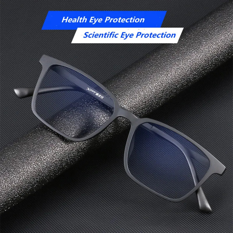 Ultralight Pure Titanium Photochromic Reading Glasses for Men Anti Blue Light Presbyopia Eyeglasses Resin Lens+0.5 0.75 1.75 2.5