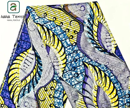 Soft Golden Glitter Grand Wax Fabric Cotton Ankara Golden Wax Flash Gold Print Batik Super Quality African Wax Fabric 6yards