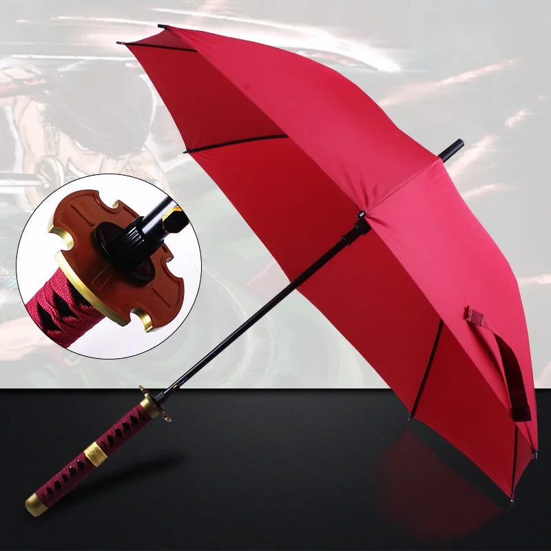 Demon Slayer Sword Umbrella One Piece Roronoa Zoro Katana Umbrella Real Full Size Japanese Anime Long Parasol Home Accessories
