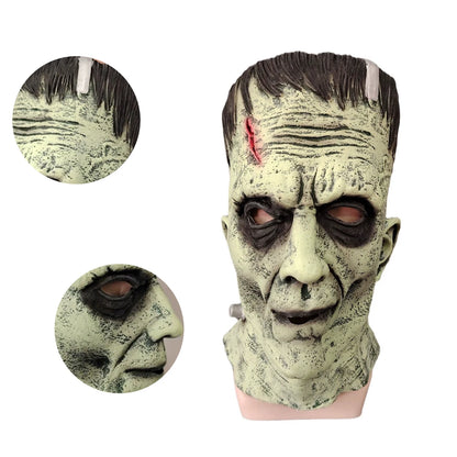 Horror Frankenstein Latex Mask Cosplay Monster Costume Mask Mad Scientist Movie Halloween Party Horror Men's Cosplay Costume