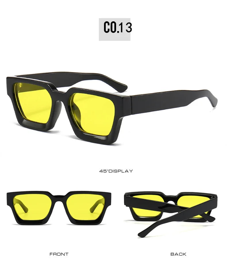 JNPCXI Fashion Square Women Luxury Sunglasses Retro Green Brand Designer Men Trending Sun Glasses Shades UV400