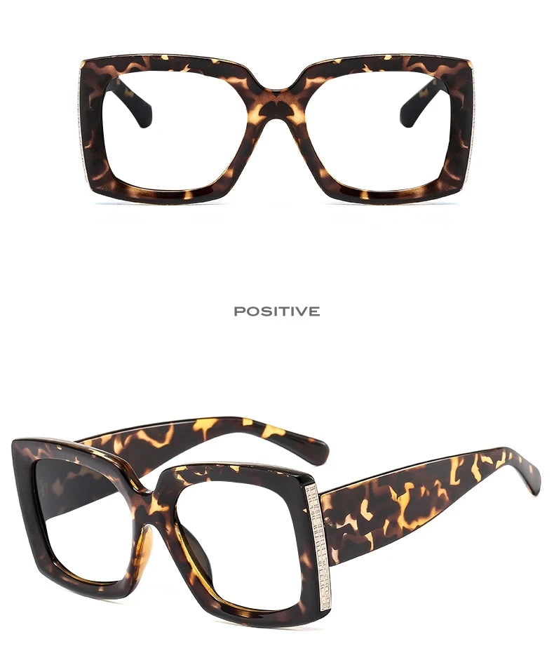 Retro Oversized Reading Glasses Women Men Luxury Brand Green Flower Square Computer Glasses Anti Blue Light Elderly Eyeglasses