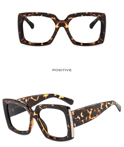 Retro Oversized Reading Glasses Women Men Luxury Brand Green Flower Square Computer Glasses Anti Blue Light Elderly Eyeglasses