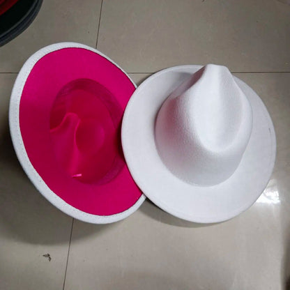 Sombreros Fedora Hat Dual Color Classic Jazz Hat Soft Fedora Hat Classic Men's and Women's Blue Jazz sombreros