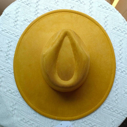 Suede Fedora Multicolor Heart-shaped Top 9.5cm Brim Men and Women Jazz Hat Panama Hat