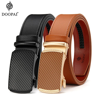 Men Belts Leather Waist Strap Male Automatic Buckle Waistband Mens High Quality Girdle Belts for Women Men Gifts 105 115  125cm