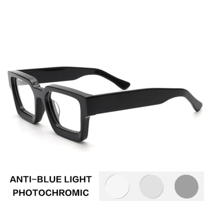 Gatenac Acetate Reading Glasses Handmade Photochromic Anti Blue Light Prescription Glasses Frame Men Progressive Myopia Eyewear