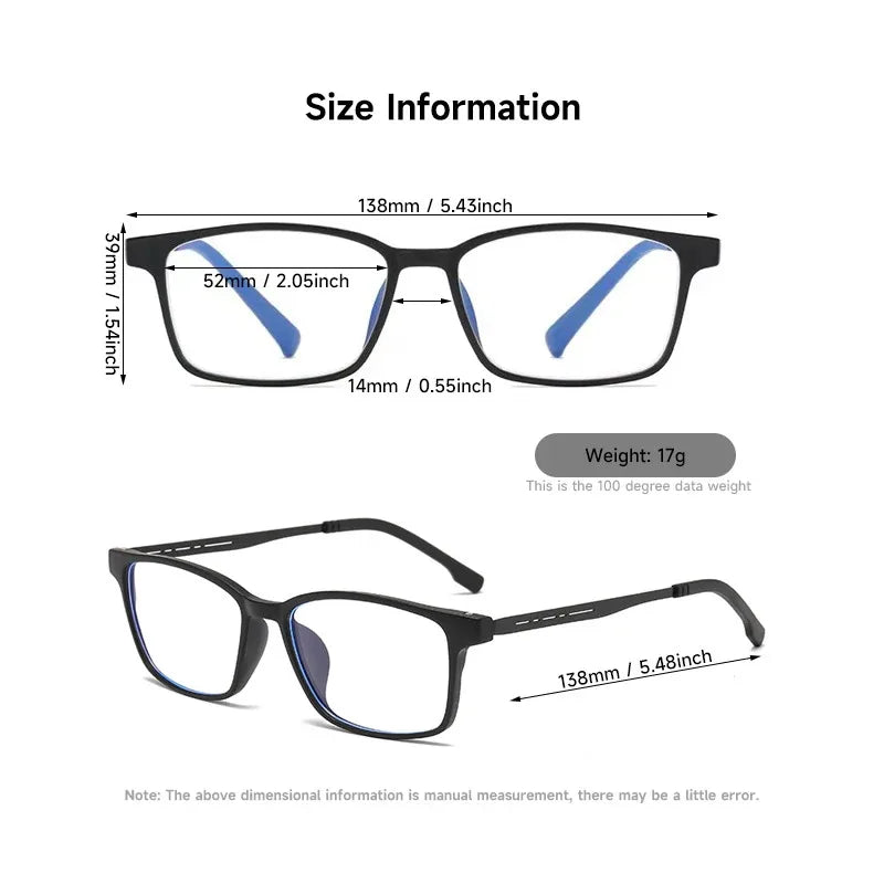 New Anti Blue Light Reading Glasses For Men And Women Blocking Blue Light Optical Lenses Oculos Rectangle Gafas +1.0 +4.0