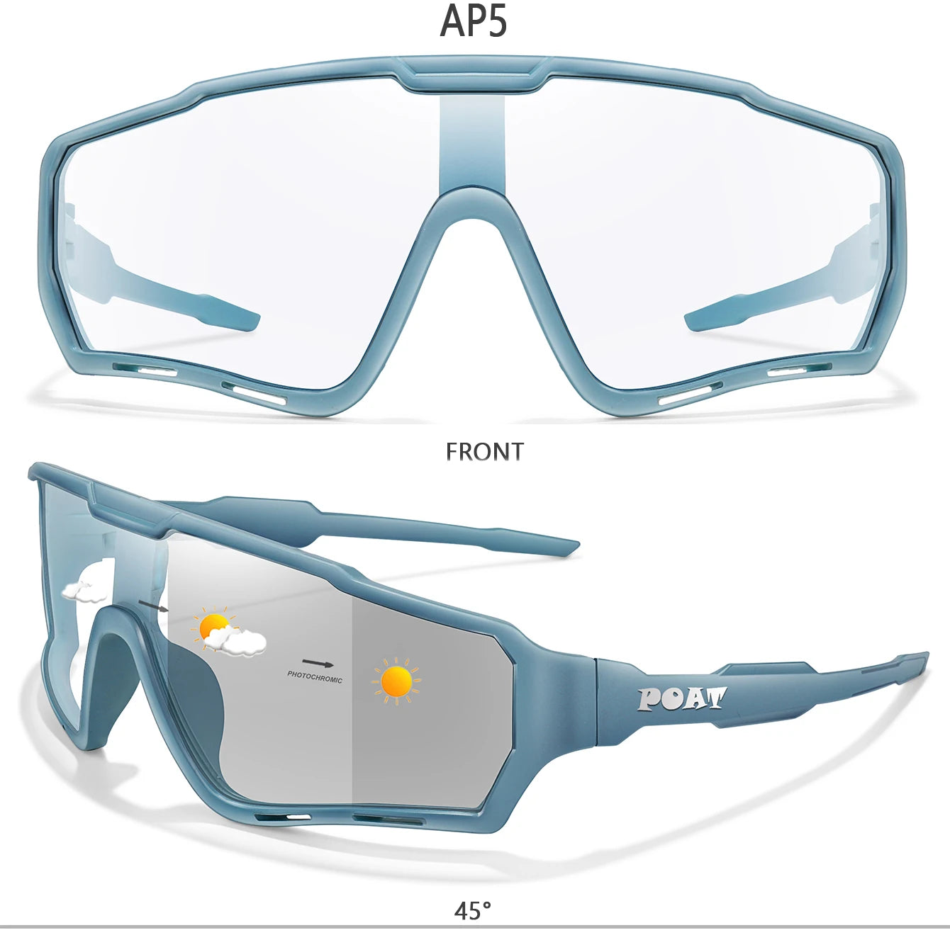 POAT Brand New Style Photochromic Sunglasses Sports Men Women MTB Bike Bicycle Eyewear Cycling Fishing Running Glasses