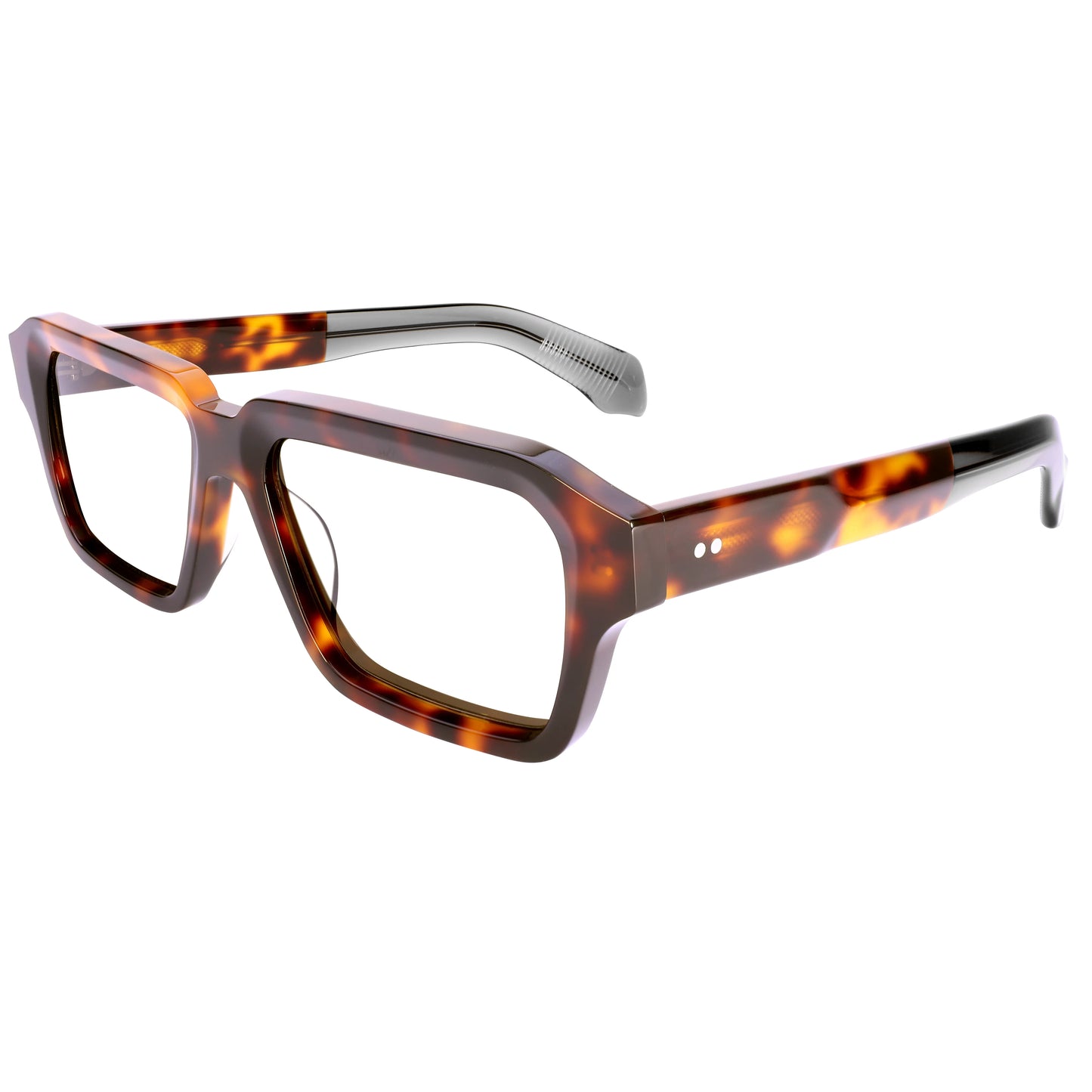 Luxury Acetate Eyeglass Frames Thick Wide Top Dual Tone Large Size Clear Lenses for Men and Women Prescription